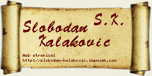 Slobodan Kalaković vizit kartica